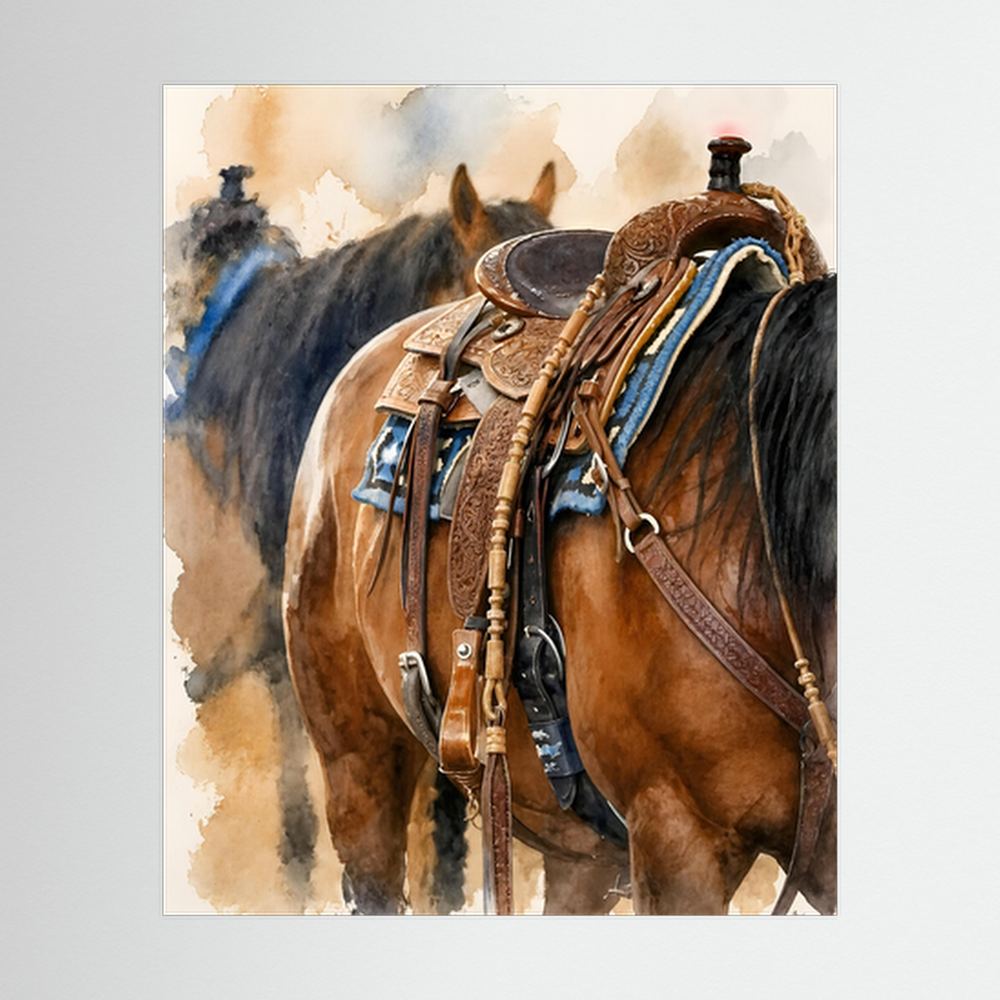 Delta Saddlework — Quarter Horse Watercolor