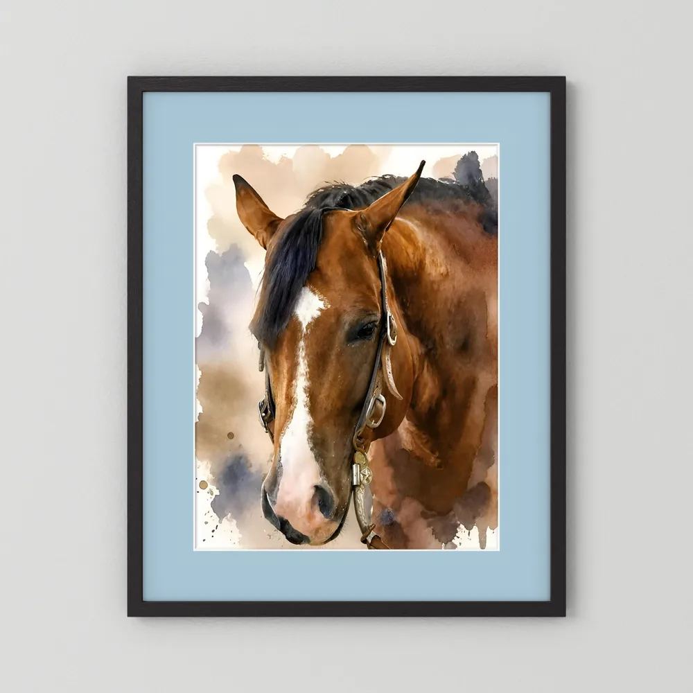 Bridle & Soft Wash — Quarter Horse Watercolor