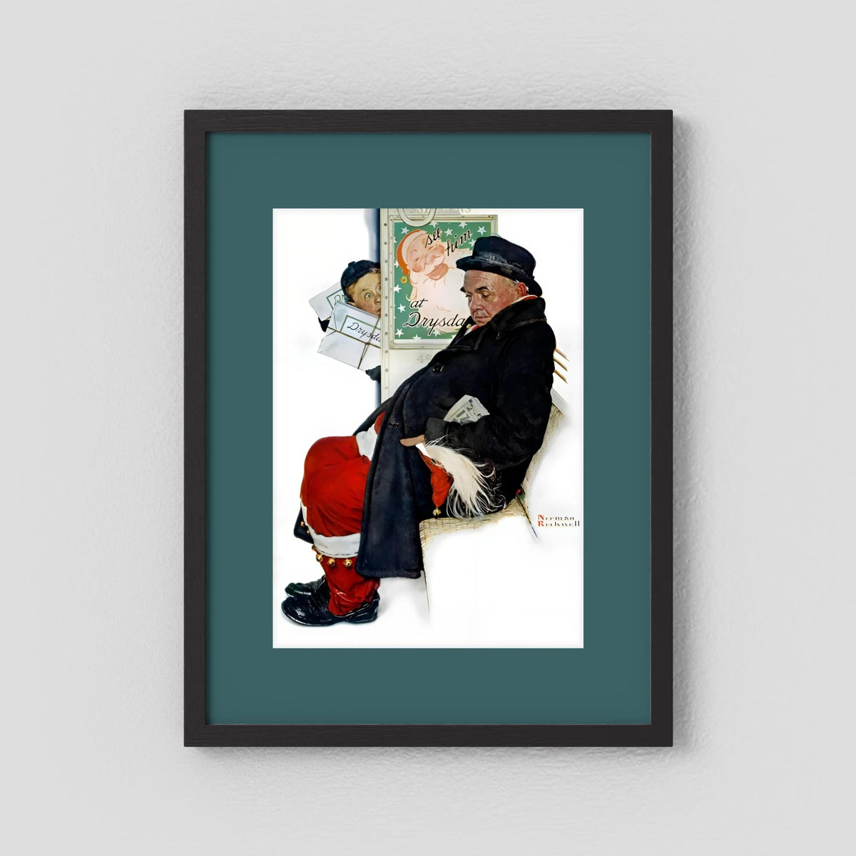 Norman Rockwell “Off Duty Santa” 1940 Vintage Christmas Art Print