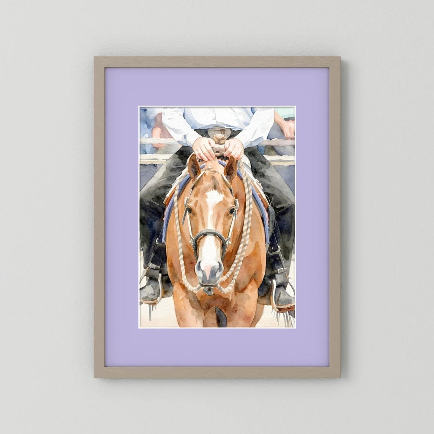 Waiting For Results - Western Pleasure Quarter Horse in Watercolors
