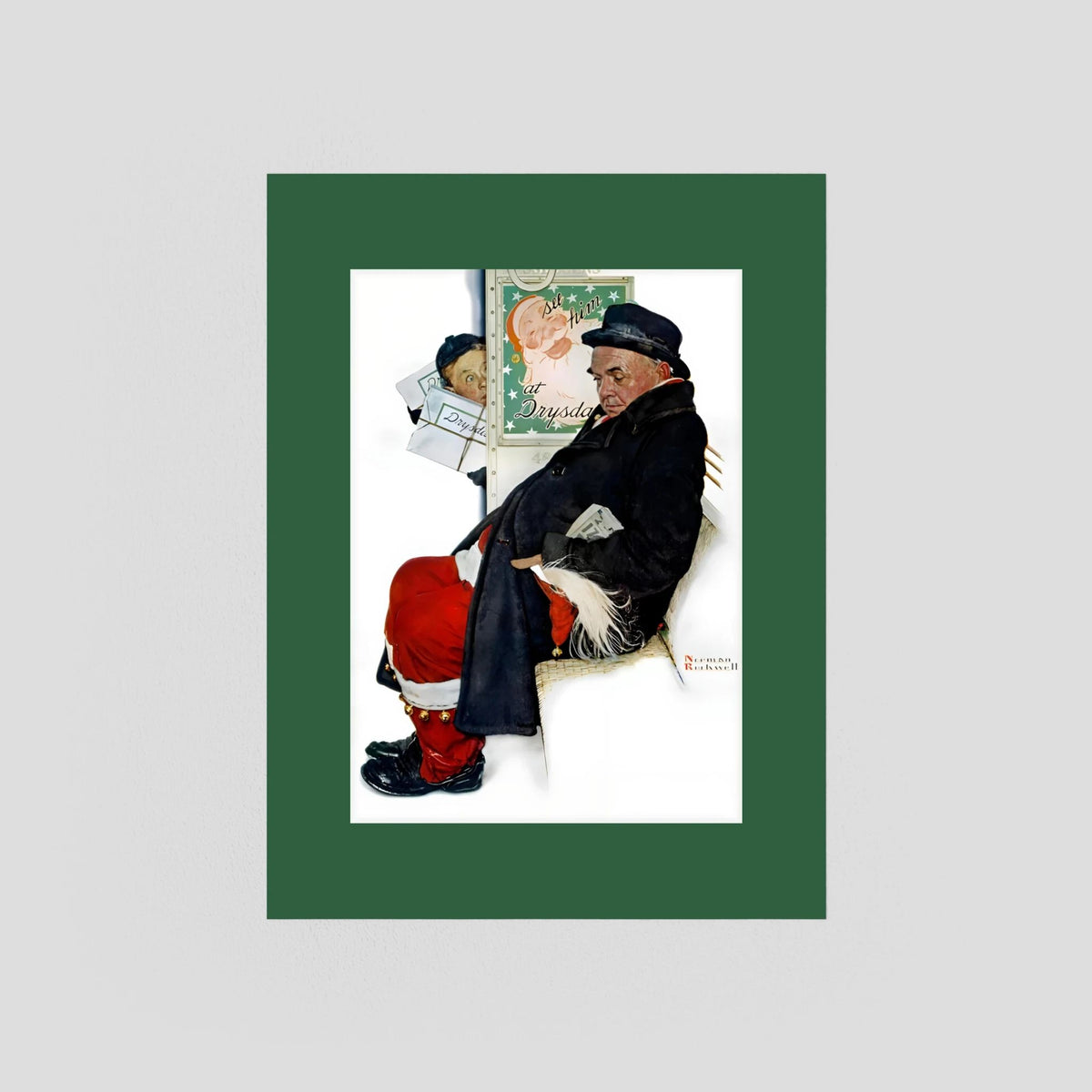 Norman Rockwell “Off Duty Santa” 1940 Vintage Christmas Art Print
