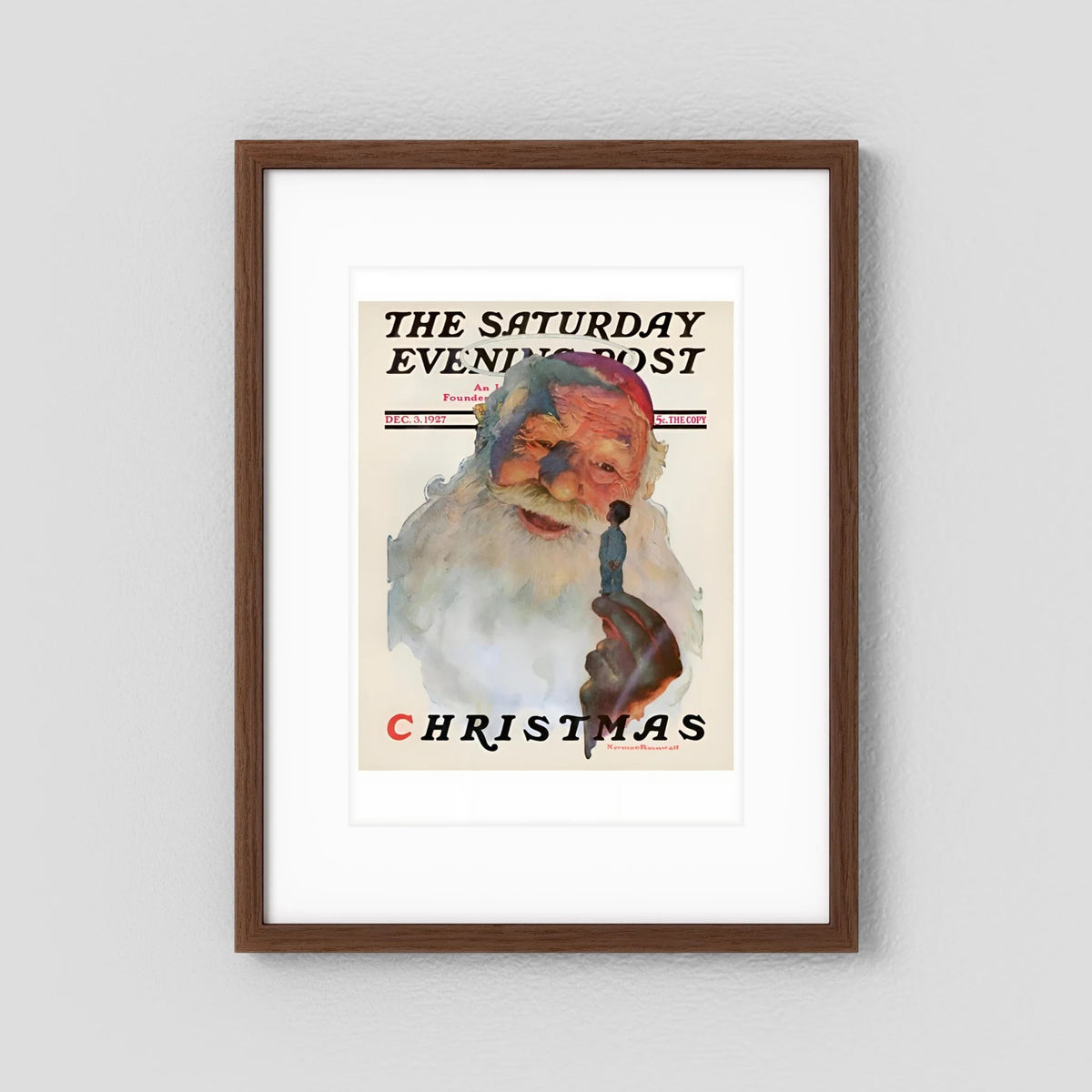 Norman Rockwell “Christmas, 1927” Vintage Santa Print – Heavy Matte Cardstock