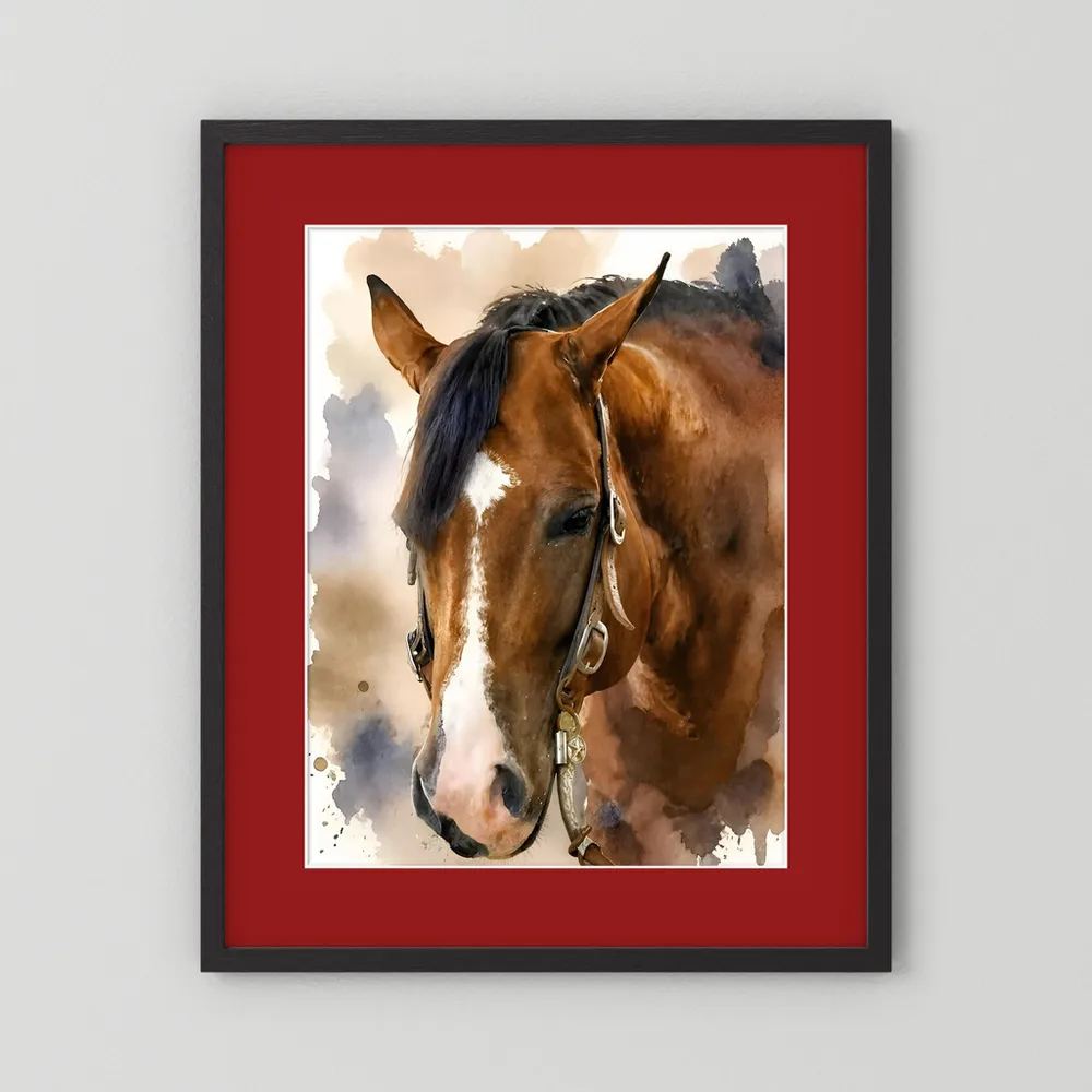 Bridle & Soft Wash — Quarter Horse Watercolor