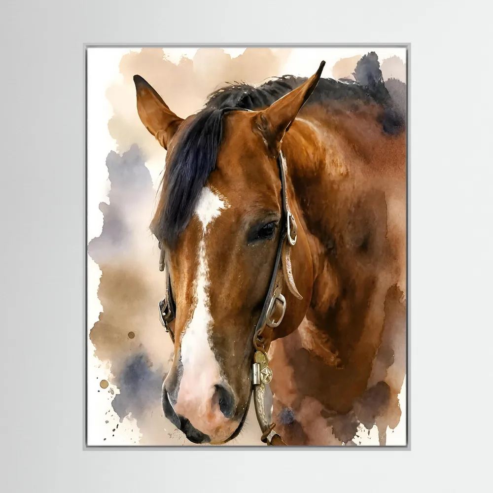 Bridle & Soft Wash — Quarter Horse Watercolor