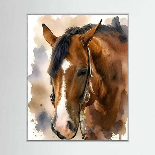 Bridle & Soft Wash — Quarter Horse Watercolor