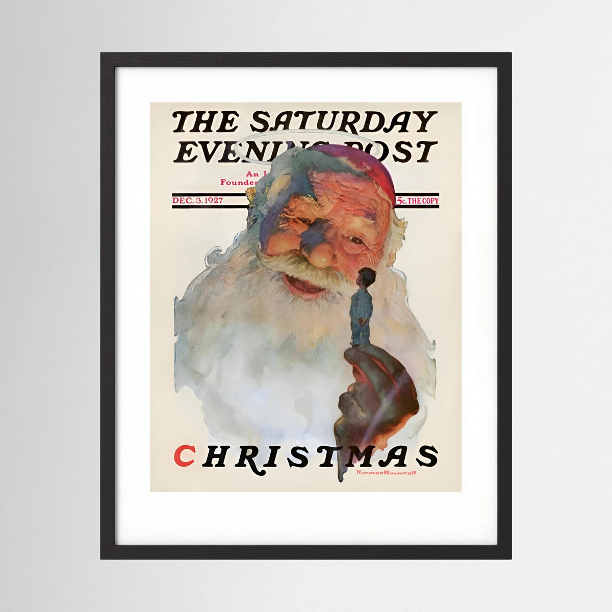 Norman Rockwell “Christmas, 1927” Vintage Santa Print – Heavy Matte Cardstock
