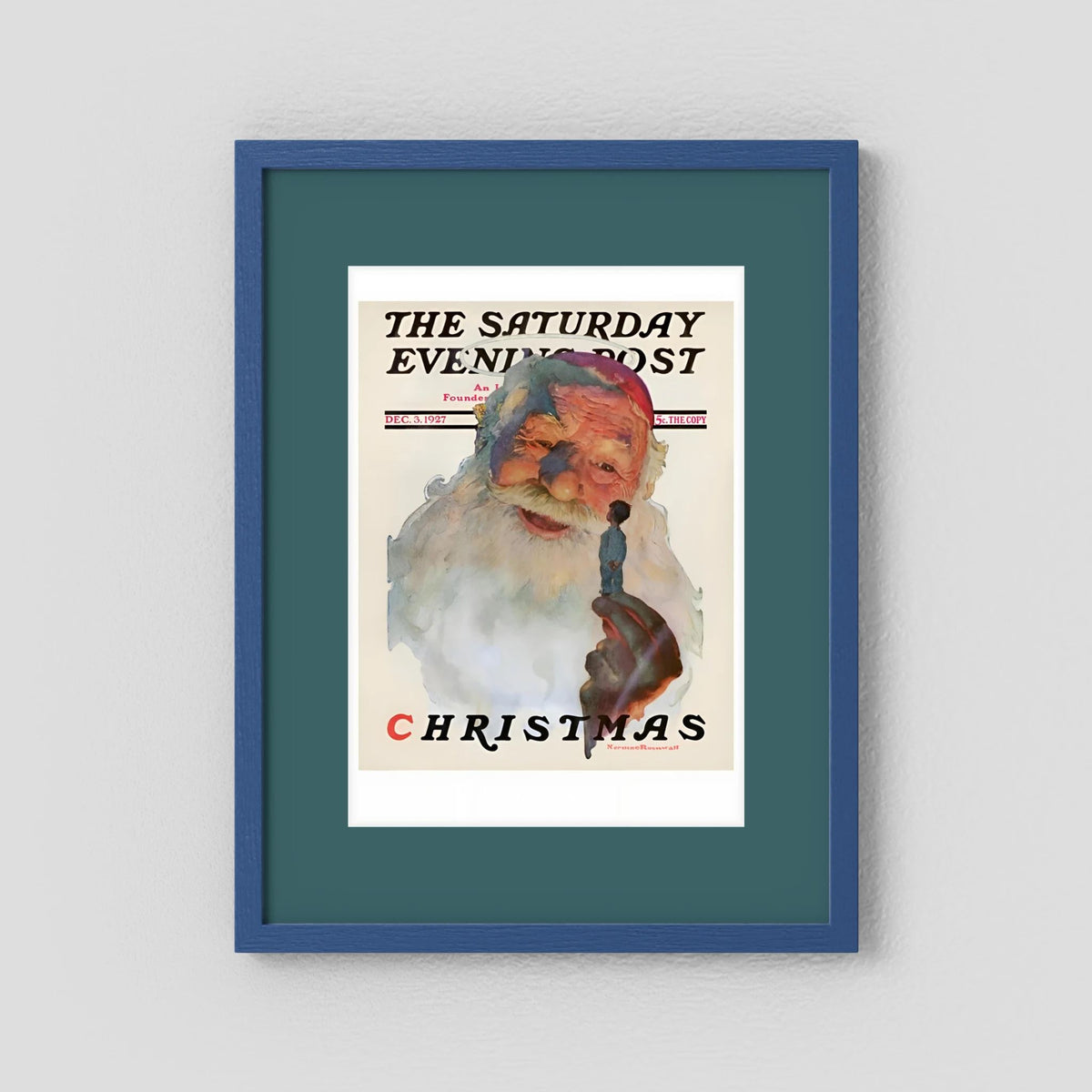 Norman Rockwell “Christmas, 1927” Vintage Santa Print – Heavy Matte Cardstock
