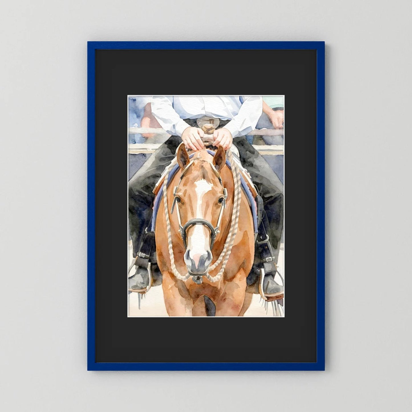 Waiting For Results - Western Pleasure Quarter Horse in Watercolors