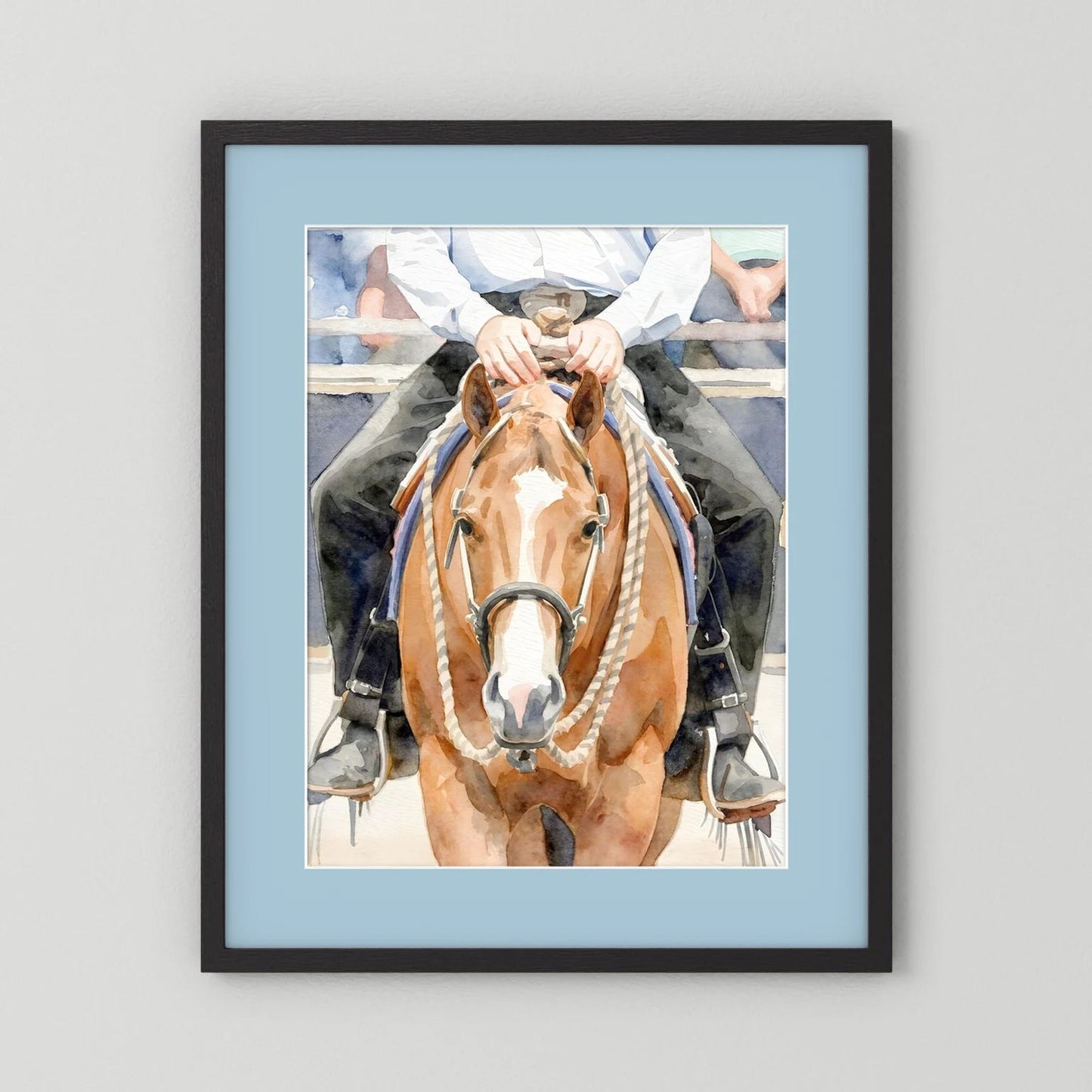 Waiting For Results - Western Pleasure Quarter Horse in Watercolors