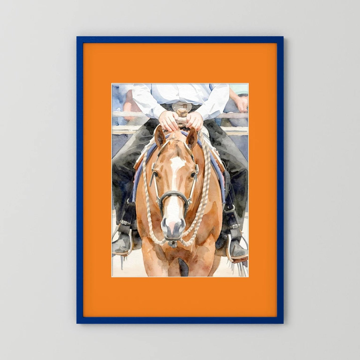 Waiting For Results - Western Pleasure Quarter Horse in Watercolors
