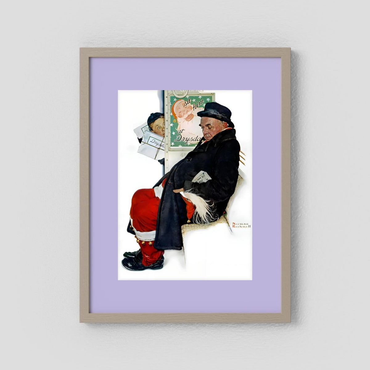 Norman Rockwell “Off Duty Santa” 1940 Vintage Christmas Art Print