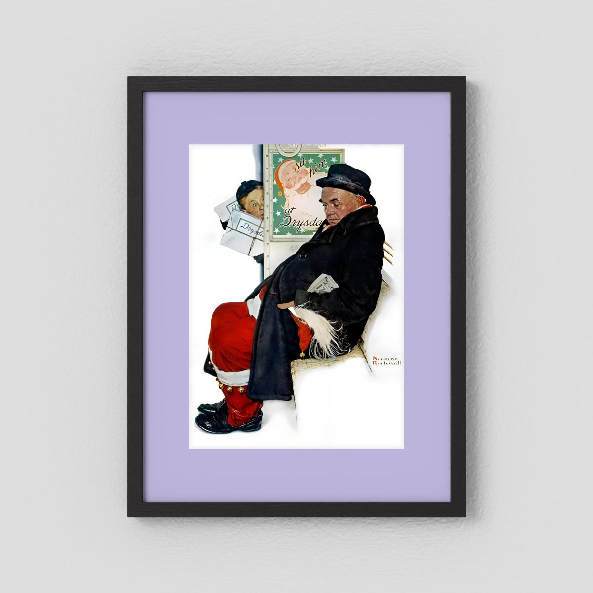 Norman Rockwell “Off Duty Santa” 1940 Vintage Christmas Art Print