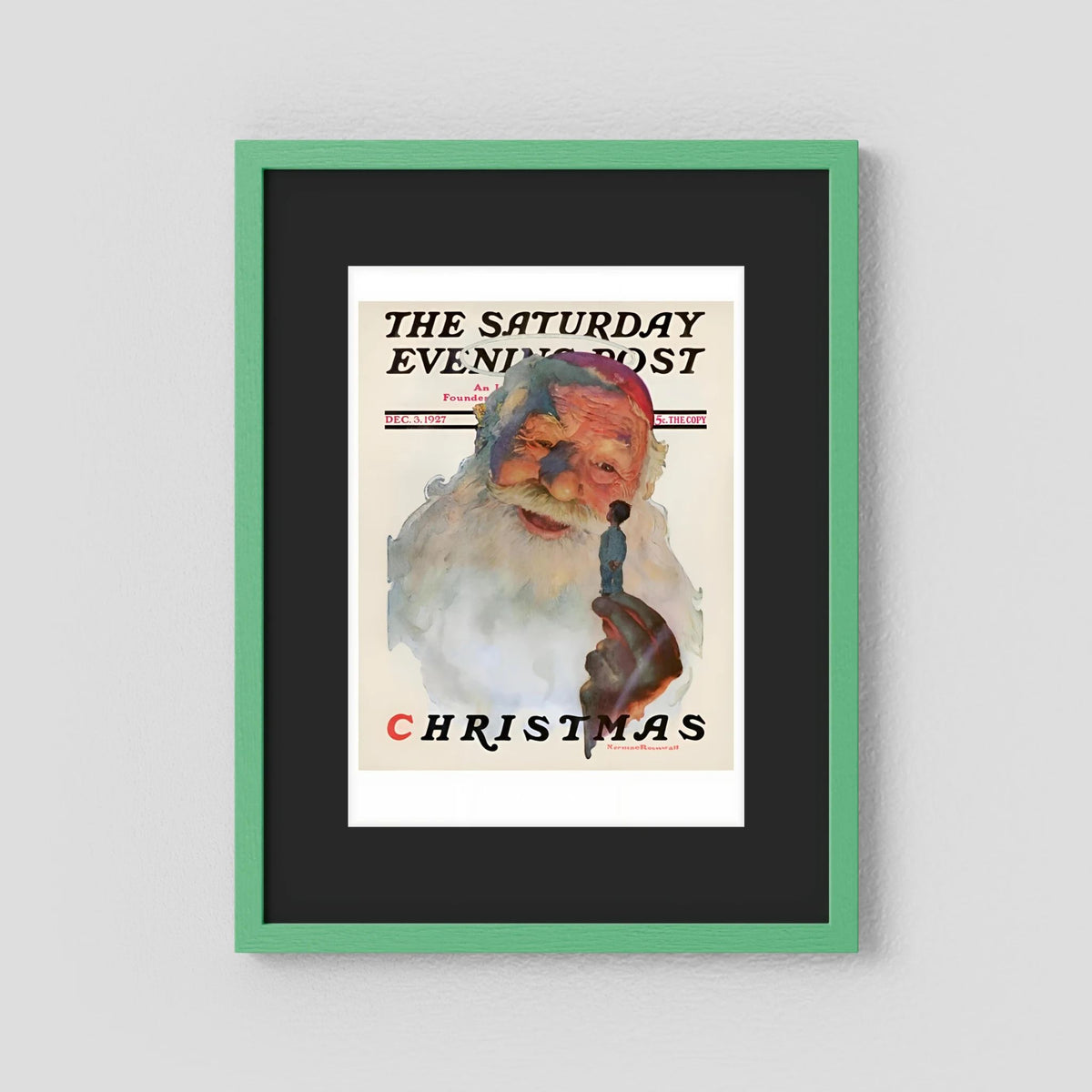 Norman Rockwell “Christmas, 1927” Vintage Santa Print – Heavy Matte Cardstock