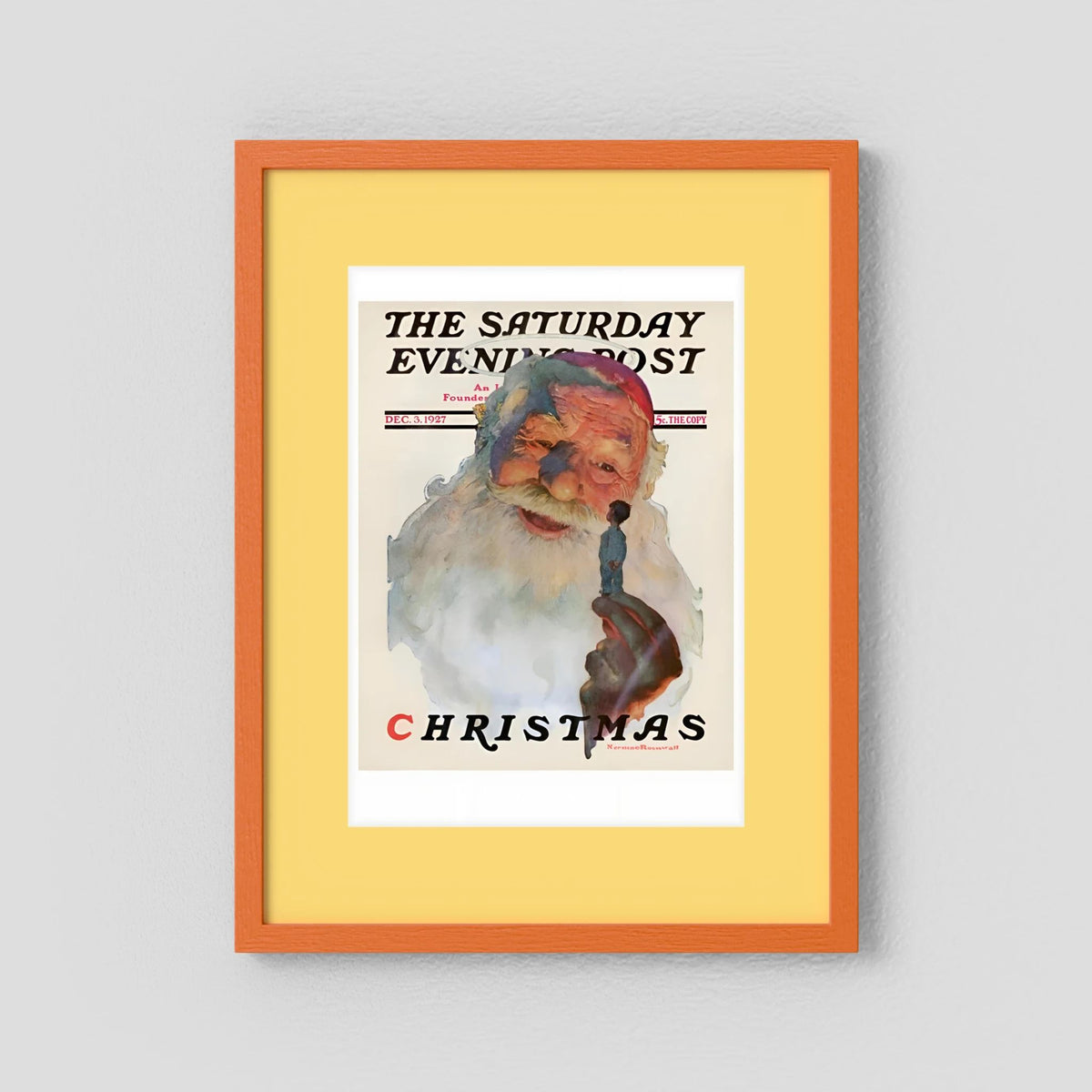 Norman Rockwell “Christmas, 1927” Vintage Santa Print – Heavy Matte Cardstock