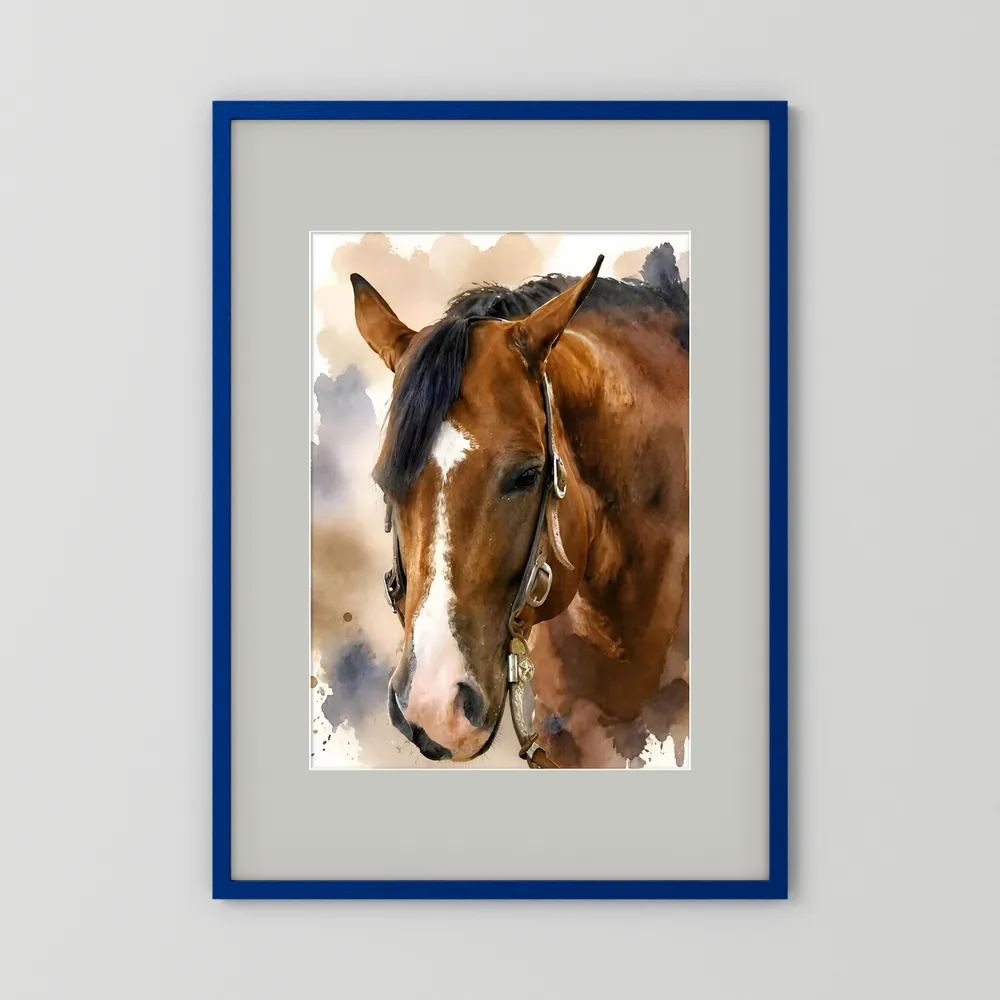 Bridle & Soft Wash — Quarter Horse Watercolor