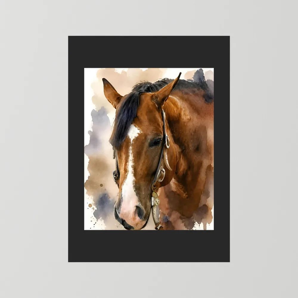Bridle & Soft Wash — Quarter Horse Watercolor