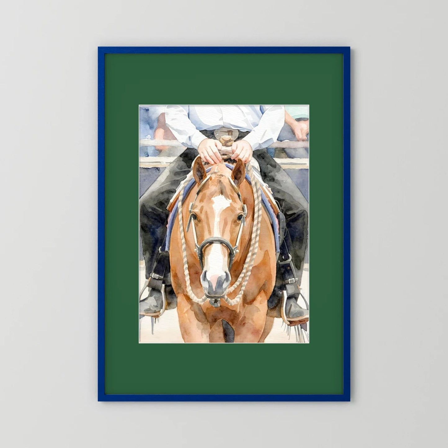 Waiting For Results - Western Pleasure Quarter Horse in Watercolors
