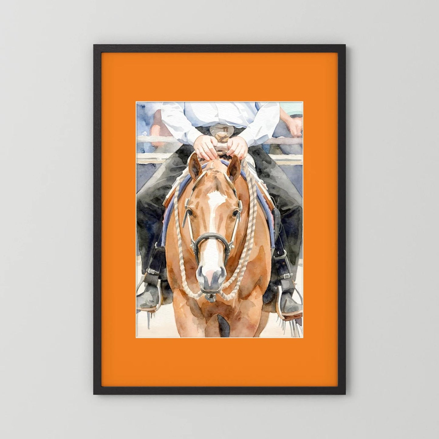 Waiting For Results - Western Pleasure Quarter Horse in Watercolors