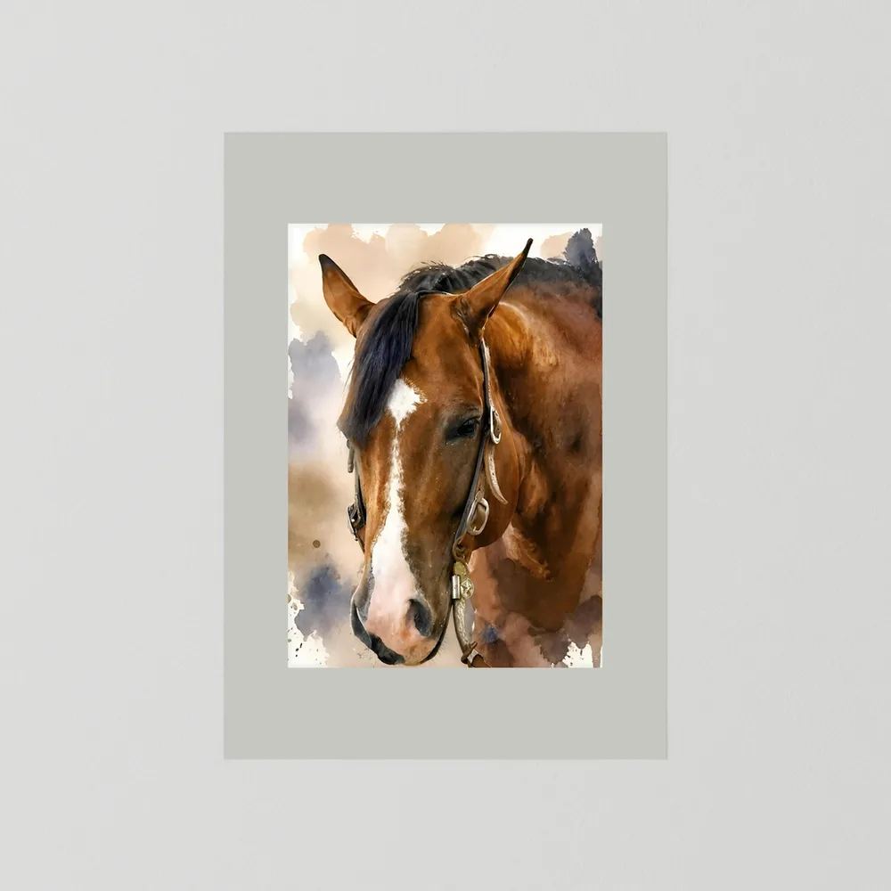 Bridle & Soft Wash — Quarter Horse Watercolor