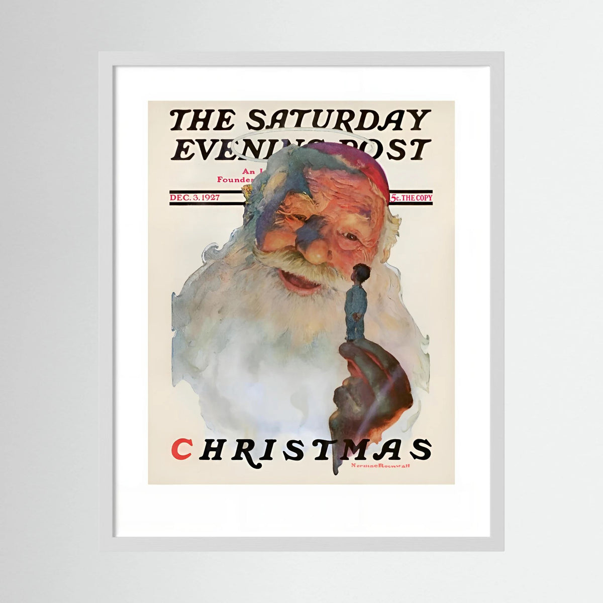 Norman Rockwell “Christmas, 1927” Vintage Santa Print – Heavy Matte Cardstock