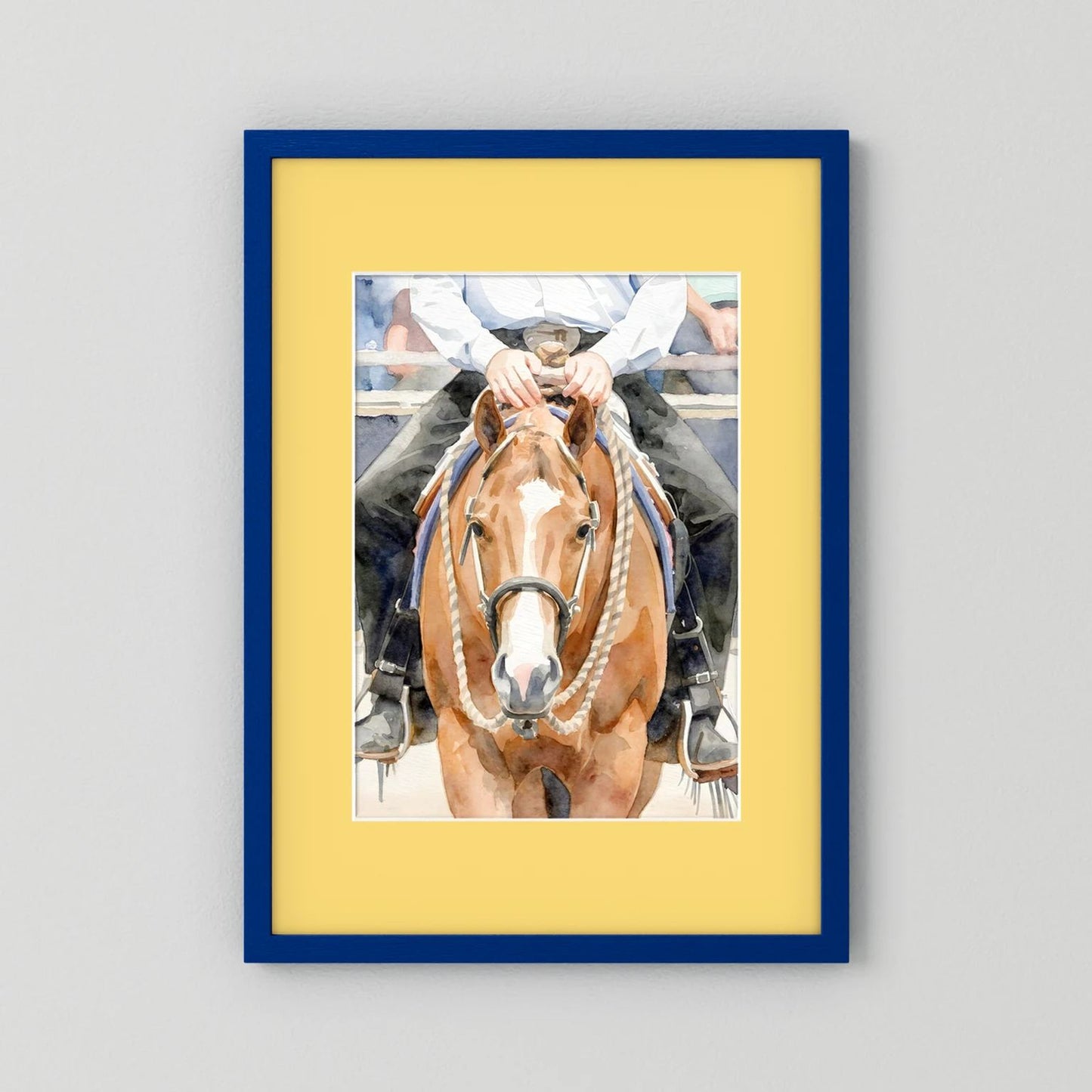 Waiting For Results - Western Pleasure Quarter Horse in Watercolors