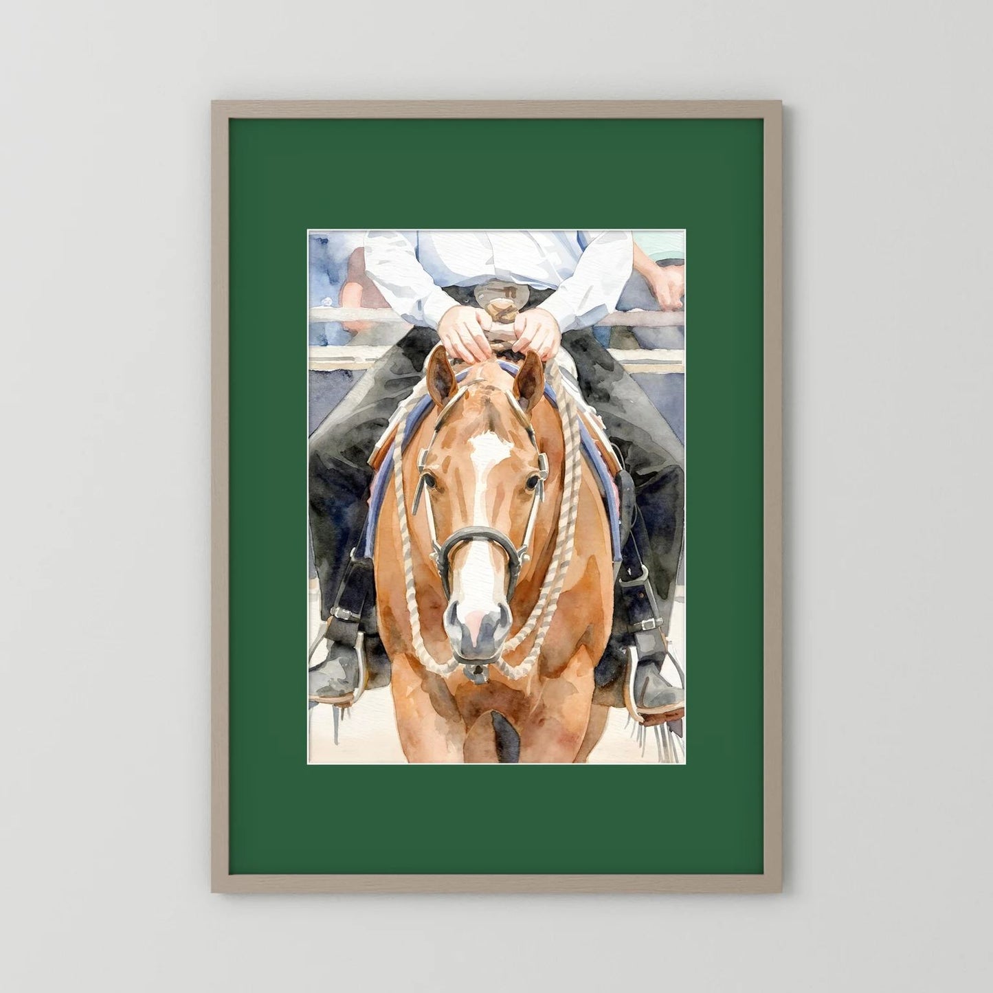 Waiting For Results - Western Pleasure Quarter Horse in Watercolors