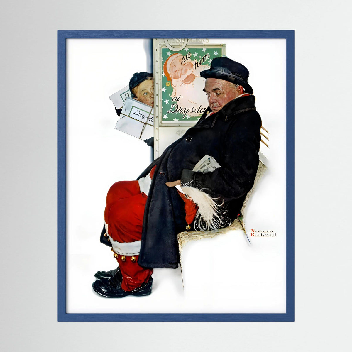 Norman Rockwell “Off Duty Santa” 1940 Vintage Christmas Art Print