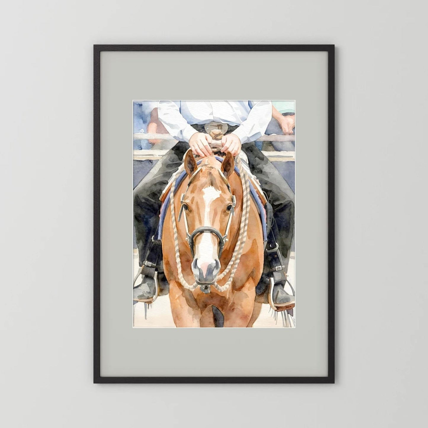 Waiting For Results - Western Pleasure Quarter Horse in Watercolors