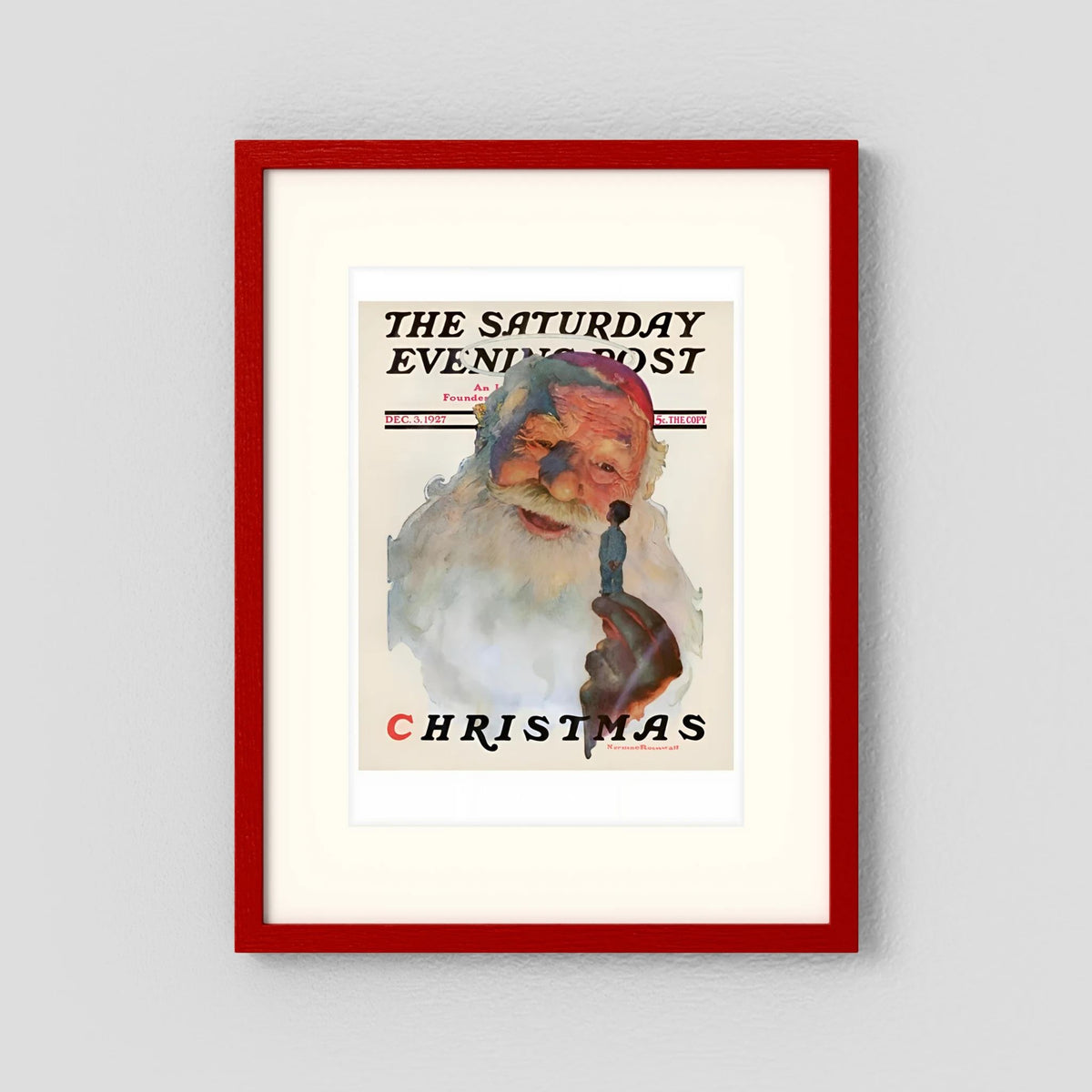 Norman Rockwell “Christmas, 1927” Vintage Santa Print – Heavy Matte Cardstock