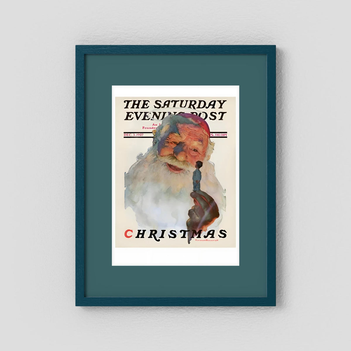 Norman Rockwell “Christmas, 1927” Vintage Santa Print – Heavy Matte Cardstock