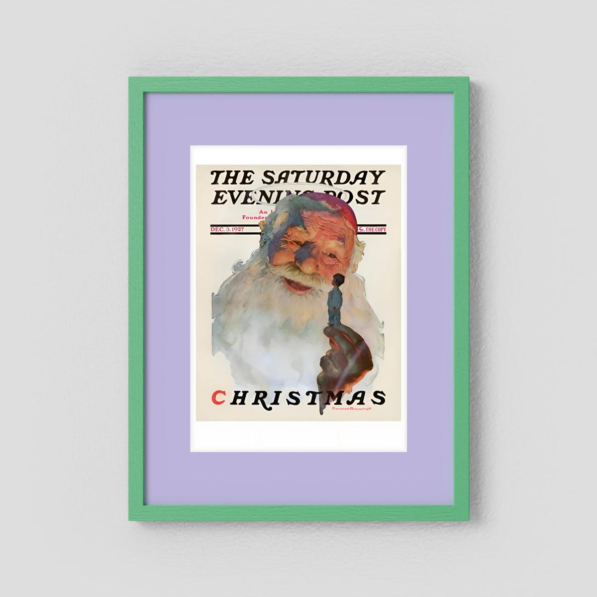 Norman Rockwell “Christmas, 1927” Vintage Santa Print – Heavy Matte Cardstock
