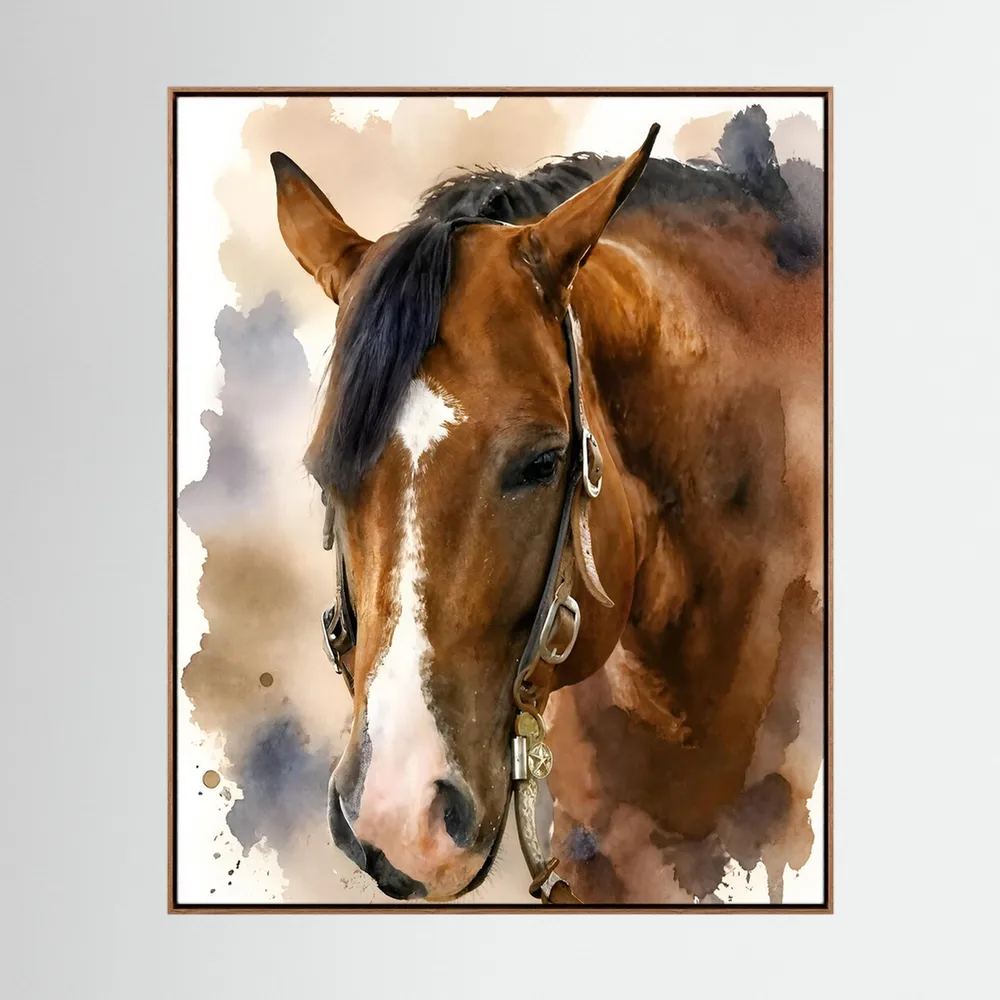 Bridle & Soft Wash — Quarter Horse Watercolor