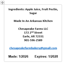 Organic Apple Jelly – 8 oz Small - Batch, Vegan, Gluten - Free Seasonal Arkansas - Chesapeake Farms LLC - Gourmet Jams/Jellies & Coffee - Original Artworks - Antiques