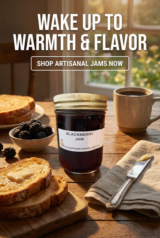 Organic Blackberry Jam – 8 oz Jar – Arkansas Grown & Made – Sweet Gift - Chesapeake Farms LLC - Gourmet Jams/Jellies & Coffee - Original Artworks - Antiques