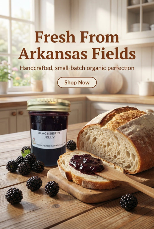 Organic Blackberry Jelly – 8 oz Small - Batch, Vegan, Gluten - Free Seasonal Arkansa - Chesapeake Farms LLC - Gourmet Jams/Jellies & Coffee - Original Artworks - Antiques