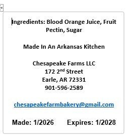 Organic Blood Orange Jelly – 8 oz Small - Batch, Vegan, Gluten - Free Seasonal Citru - Chesapeake Farms LLC - Gourmet Jams/Jellies & Coffee - Original Artworks - Antiques