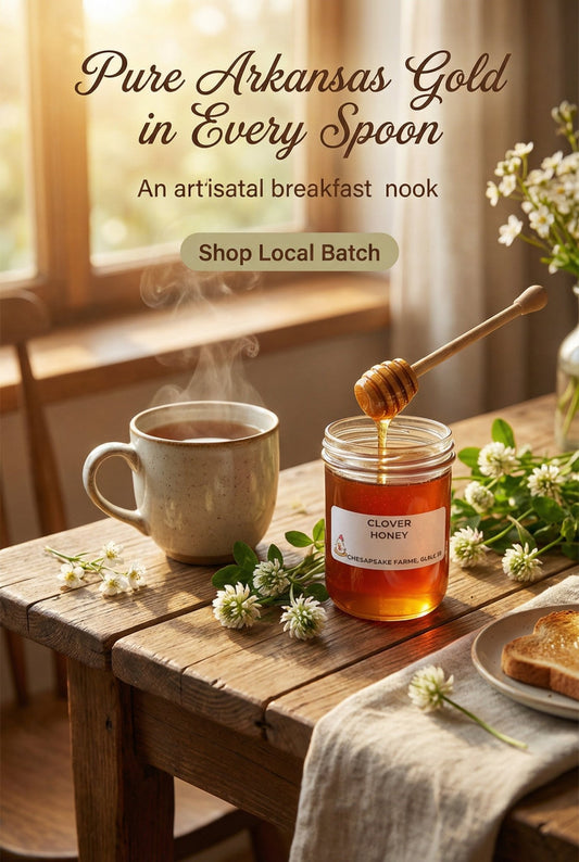 Organic Clover Honey 4oz – Arkansas Grown | Small Batch | Great Gift Idea | Raw, - Chesapeake Farms LLC - Gourmet Jams/Jellies & Coffee - Original Artworks - Antiques