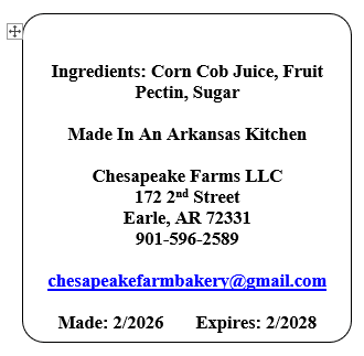 Organic Corn Cob Jelly 8oz – Arkansas Grown | Small Batch | Vegan & Gluten - Free - Chesapeake Farms LLC - Gourmet Jams/Jellies & Coffee - Original Artworks - Antiques