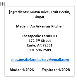 Organic Guava Jelly – 8 - oz Small - Batch, Vegan, Gluten - Free Organic Sourced Fruit - Chesapeake Farms LLC - Gourmet Jams/Jellies & Coffee - Original Artworks - Antiques