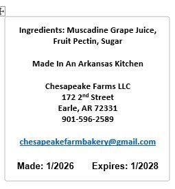 Organic Muscadine Grape Jelly 8oz – Arkansas Grown | Small Batch | Vegan & Glute - Chesapeake Farms LLC - Gourmet Jams/Jellies & Coffee - Original Artworks - Antiques