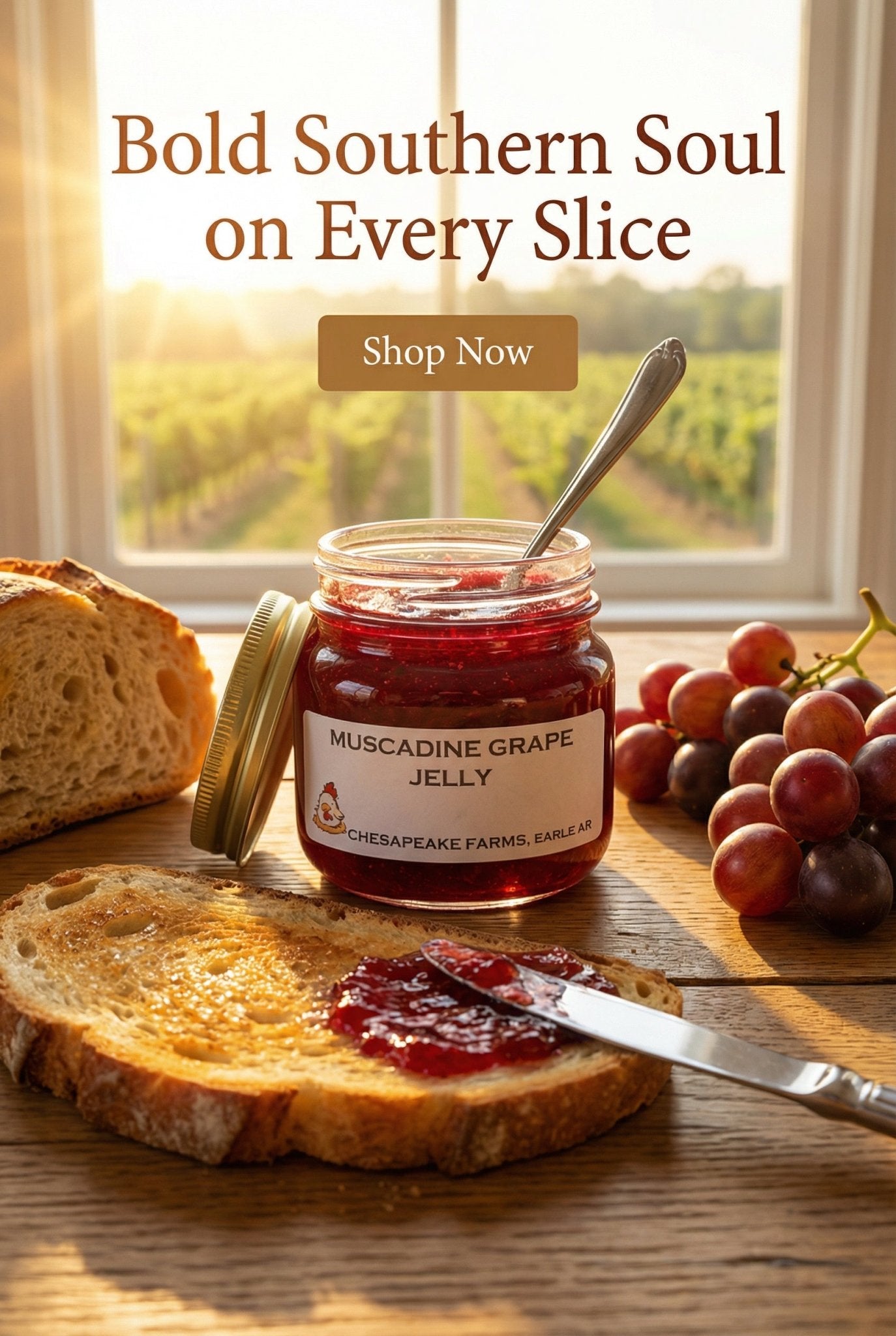 Organic Muscadine Grape Jelly 8oz – Arkansas Grown | Small Batch | Vegan & Glute - Chesapeake Farms LLC - Gourmet Jams/Jellies & Coffee - Original Artworks - Antiques