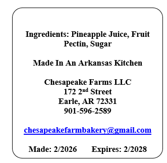 Organic Pineapple Jelly 8oz – Arkansas Made | Small Batch | Vegan & Gluten - Free - Chesapeake Farms LLC - Gourmet Jams/Jellies & Coffee - Original Artworks - Antiques