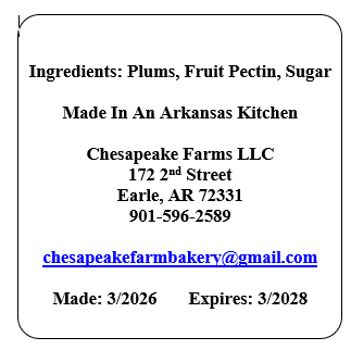 Organic Plum Jam – 8 oz Jar – Small Batch, Seasonal Fruit – Vegan & Gluten - Free - Chesapeake Farms LLC - Gourmet Jams/Jellies & Coffee - Original Artworks - Antiques