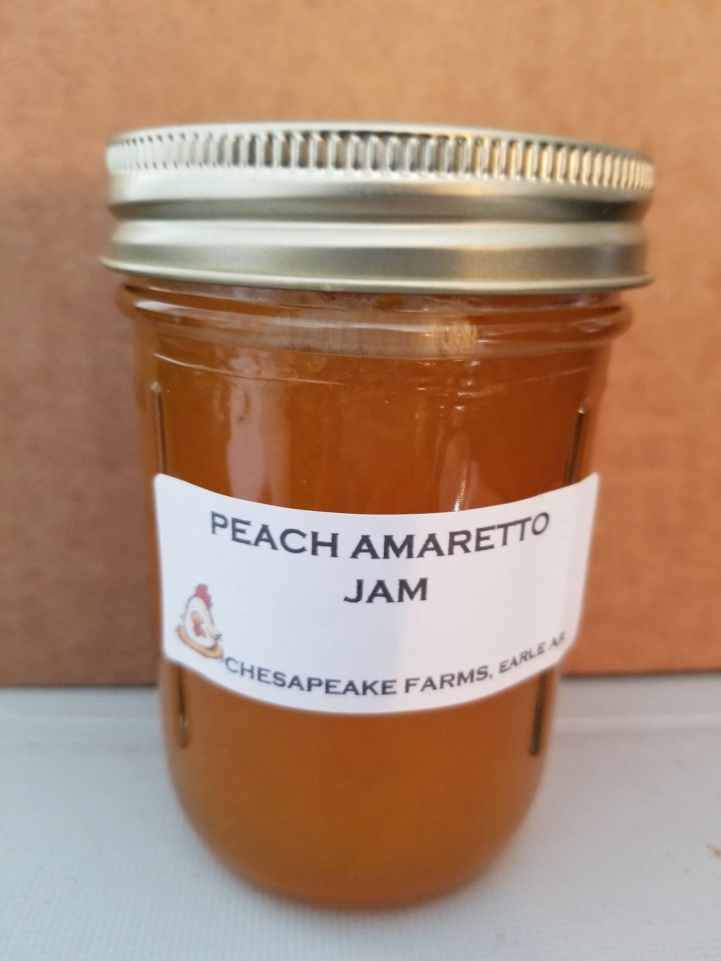Peach Amaretto Jam – 8 oz Jar – Organic, Arkansas Grown – Small Batch – Gourmet - Chesapeake Farms LLC - Gourmet Jams/Jellies & Coffee - Original Artworks - Antiques