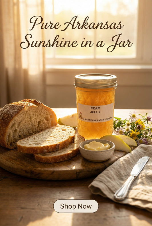 Pear Jelly – 8 oz Jar | Organic, Arkansas - Grown | Delicate Fruit Spread | Great - Chesapeake Farms LLC - Gourmet Jams/Jellies & Coffee - Original Artworks - Antiques