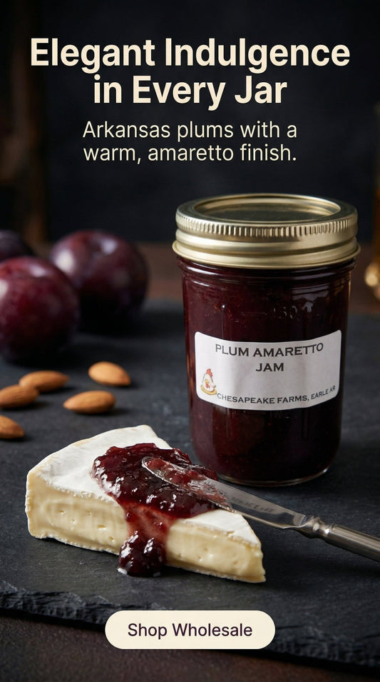 Plum & Amaretto Jam – Arkansas Fruit, Gourmet Dessert‑Style - Chesapeake Farms LLC - Gourmet Jams/Jellies & Coffee - Original Artworks - Antiques