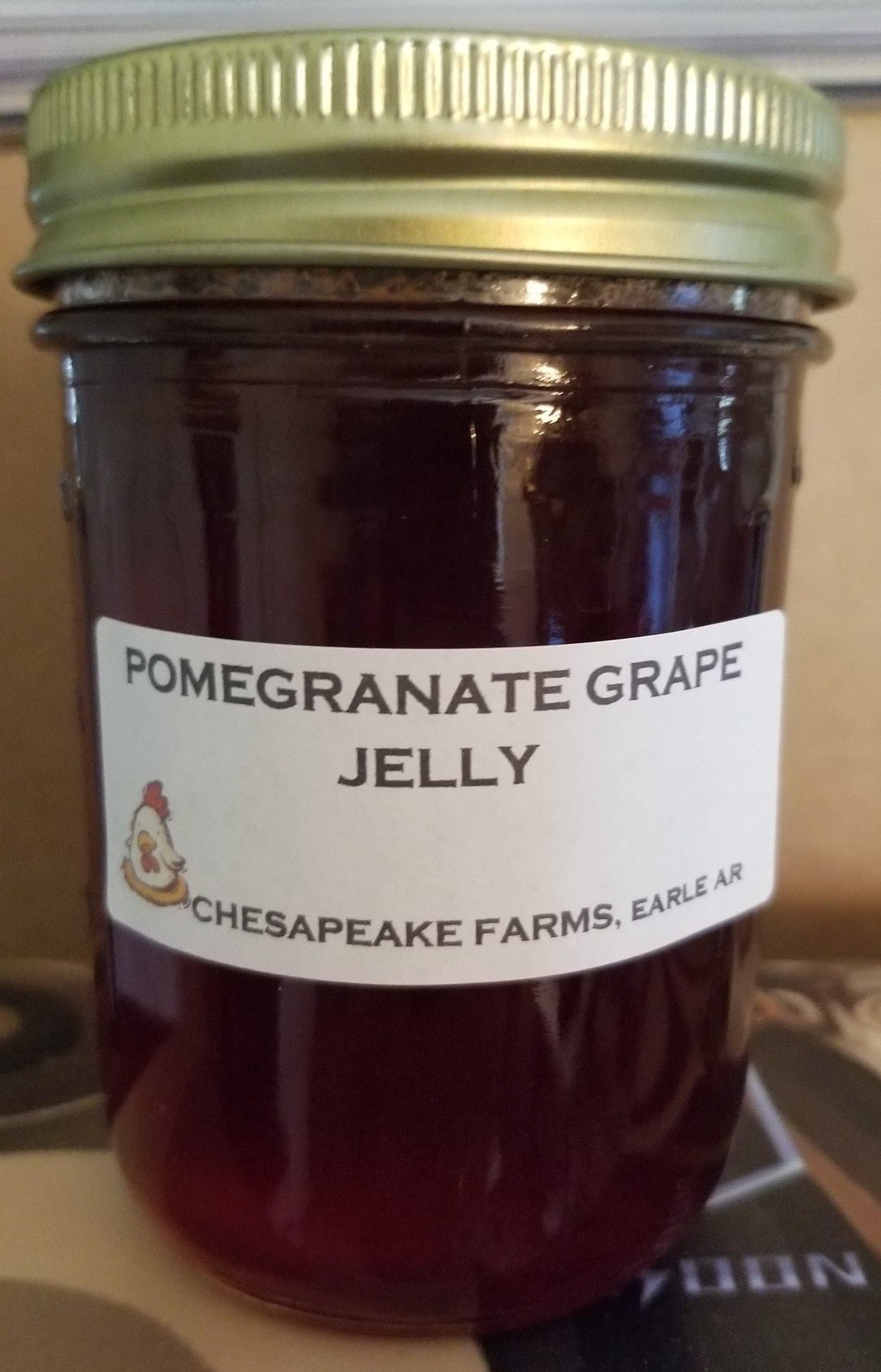 Pomegranate Grape Jelly – 8 oz Jar | Organic, Arkansas - Grown | Sweet - Tart Spread - Chesapeake Farms LLC - Gourmet Jams/Jellies & Coffee - Original Artworks - Antiques