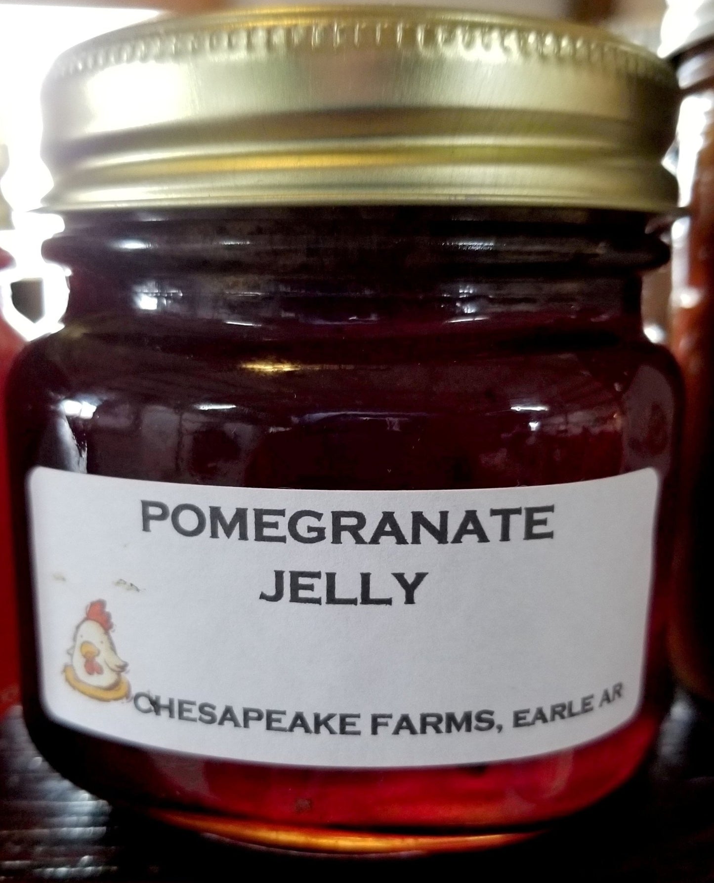 Pomegranate Jelly – 8 oz Jar | Organically Sourced Small - Batch | Seasonal Fruit - Chesapeake Farms LLC - Gourmet Jams/Jellies & Coffee - Original Artworks - Antiques