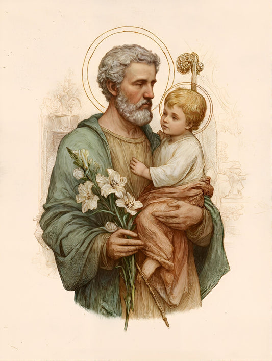 Saint Joseph Holding the Christ Child - Digital Wall Art – Instant Download - Chesapeake Farms LLC - Gourmet Jams/Jellies & Coffee - Original Artworks - Antiques