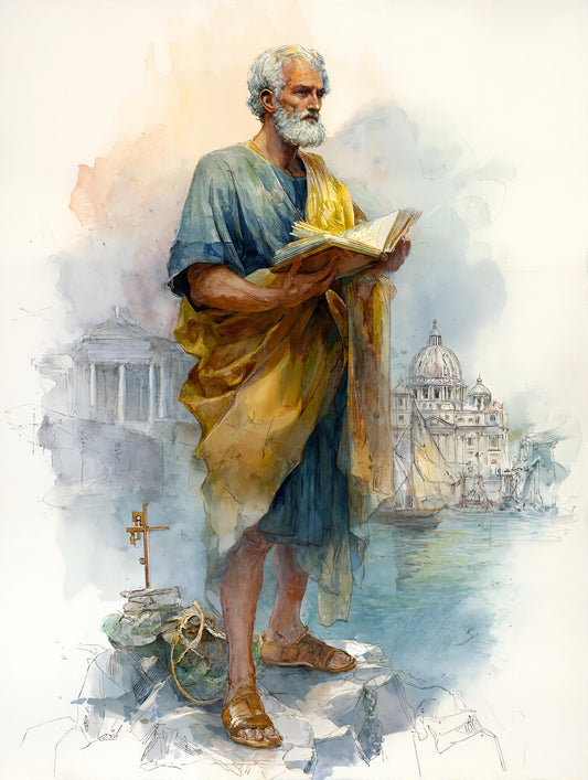 Saint Peter Reading by the Sea - Digital Wall Art – Instant Download - Chesapeake Farms LLC - Gourmet Jams/Jellies & Coffee - Original Artworks - Antiques